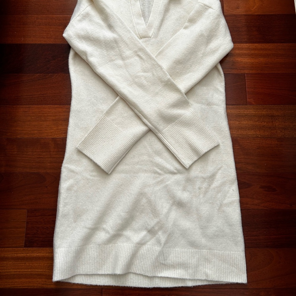NWT Abercrombie Cream Knit Collared Sweater Dress - Picture 4 of 4